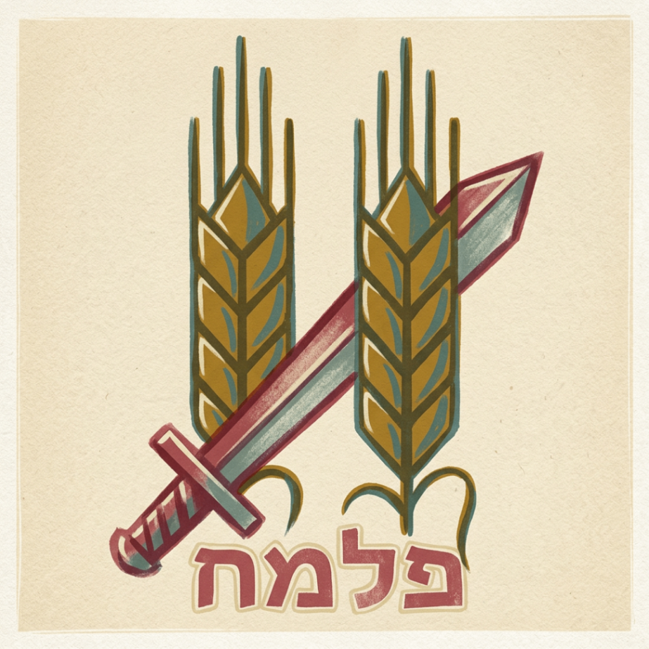 The Palmach sword-and-wheat emblem with its original Hebrew lettering